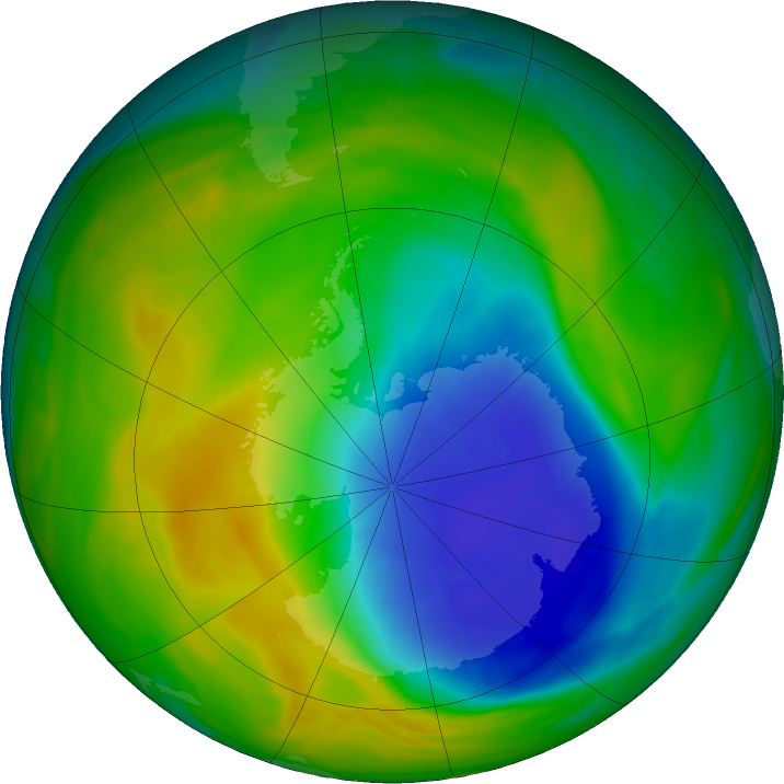 Antarctic ozone map for 08 November 2024